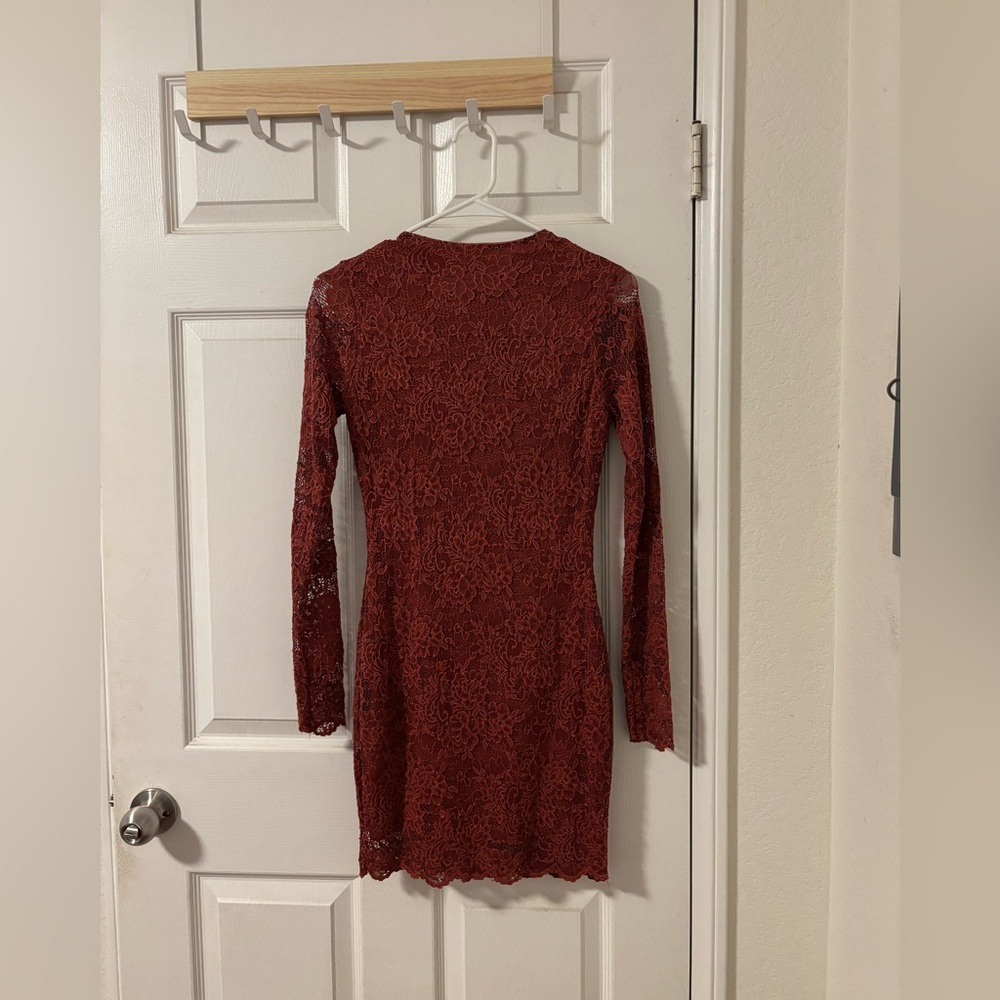 Windsor Burgundy Long Sleeve Bodycon Dress
